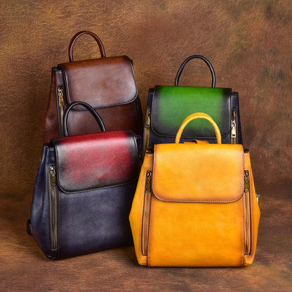 Cowhide Vintage Embossed Multi-Purpose Vegetable Tanned Leather Crossbody Bag