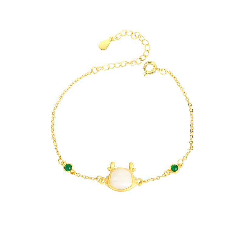 Yulong Nafu Female Cute Dragon Imitation Hetian Jade Bracelet Accessories Gift