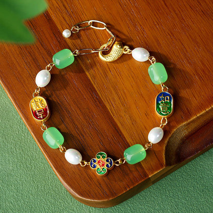 Glazed Beaded & Pearl Bracelet Wholesale