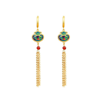 Shake Voice Ruyi Lucky Bag Tassel Earrings for Women