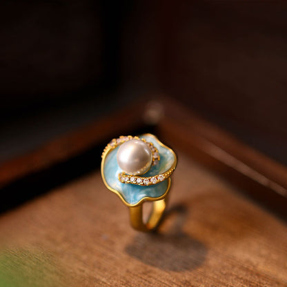 Mint Mambo Green Pearl Loose Ring for Women, All-match