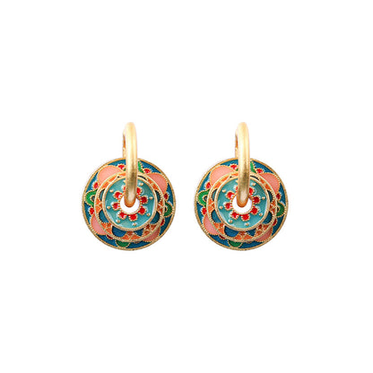 Multi-Wearing Enamel Oil Ear Buckle Women's Retro Summer Earrings