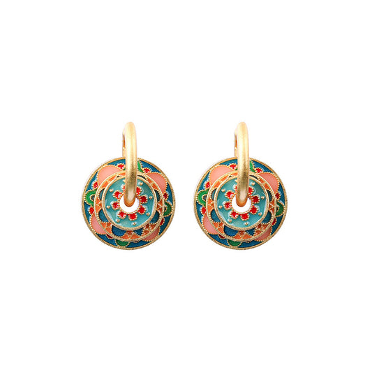 Multi-Wearing Enamel Oil Ear Buckle Women's Retro Summer Earrings