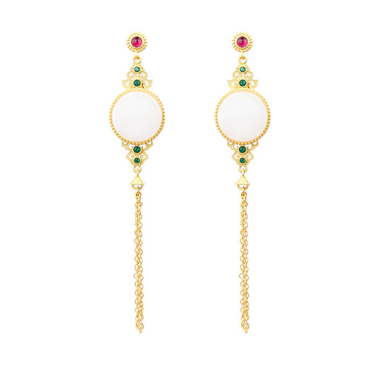 925 Silver Tassel Flower Earrings Wholesale