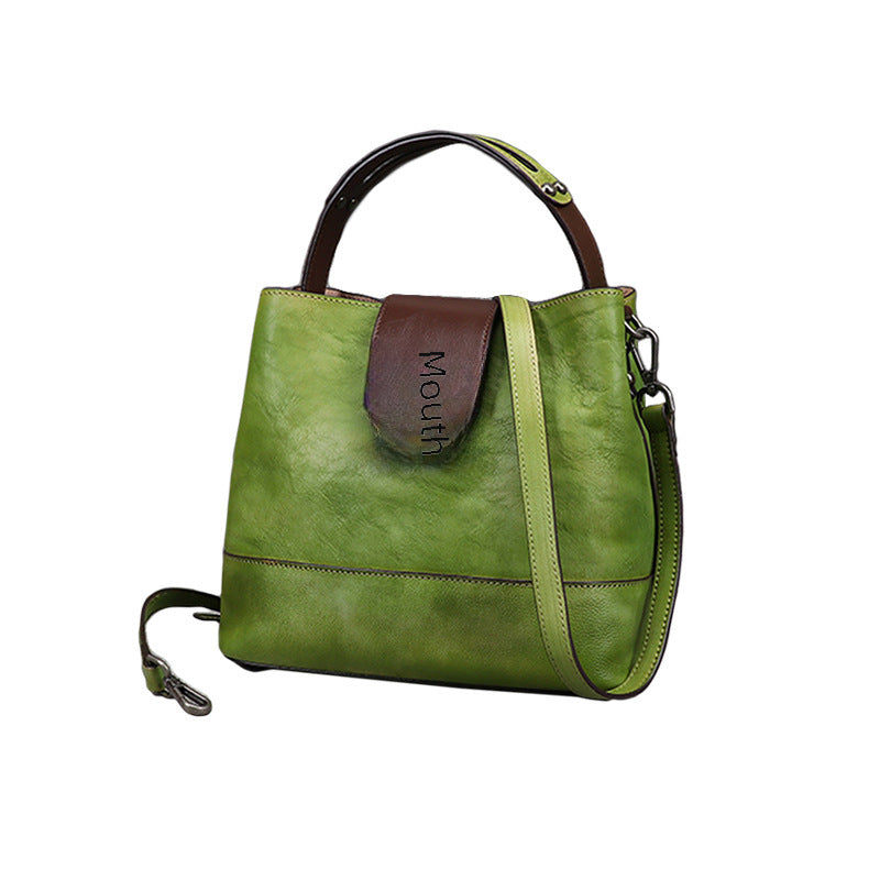 Retro Women's Genuine Leather Crossbody Shoulder Tote