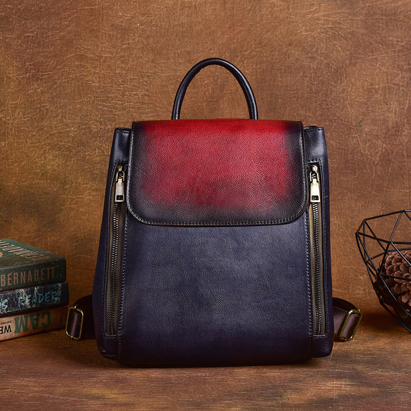 Cowhide Vintage Embossed Multi-Purpose Vegetable Tanned Leather Crossbody Bag