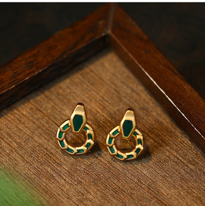 Snake Oil Drops Dopamine Color-matching Women's Retro Elegant Earrings