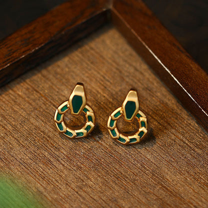 Snake Oil Drops Dopamine Color-matching Women's Retro Elegant Earrings