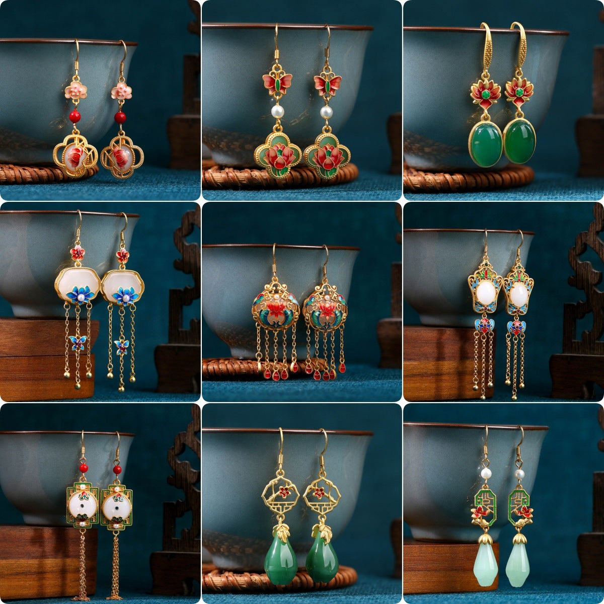 National Tide Retro Enamel Niche Earrings - High-end Summer Jewelry for Wholesale
