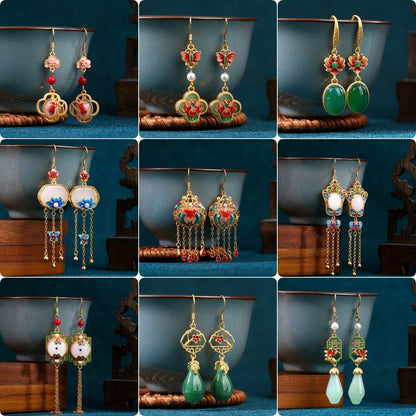 National Tide Retro Enamel Niche Earrings - High-end Summer Jewelry for Wholesale