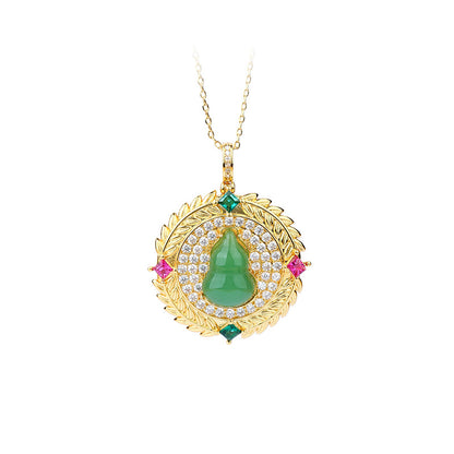 Imitation Jade Gourd Fulu Women's Collarbone Necklace