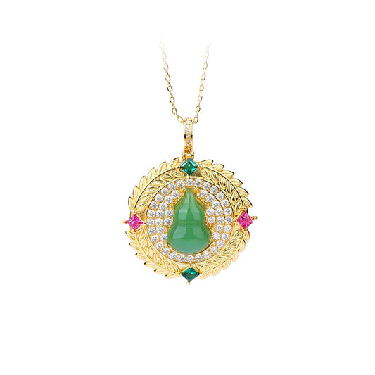 Imitation Jade Gourd Fulu Women's Collarbone Necklace