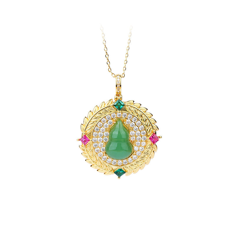 Imitation Jade Gourd Fulu Women's Collarbone Necklace