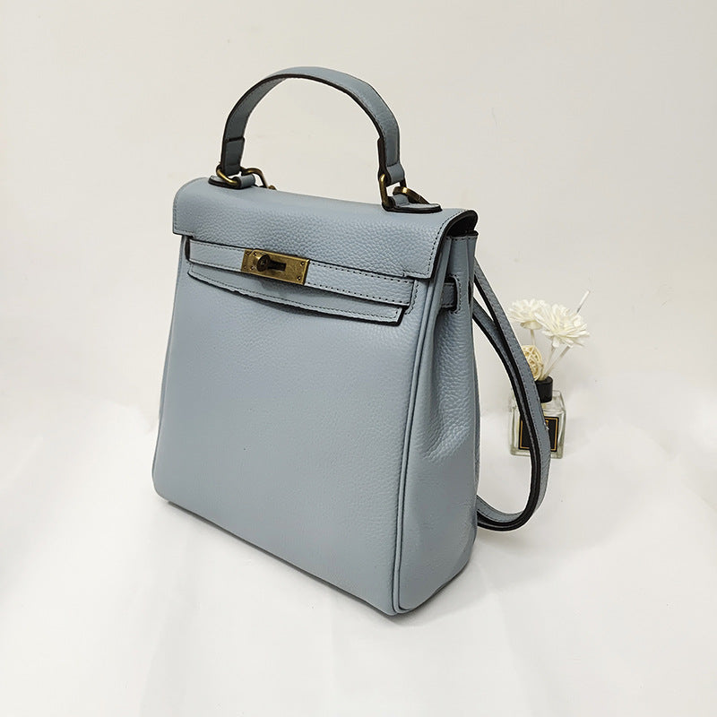 Ladies Leather Backpack - Multi-purpose, Fashion Casual, Litchi Grain Top Layer