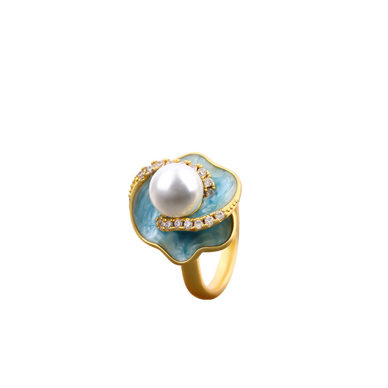 Mint Mambo Green Pearl Loose Ring for Women, All-match