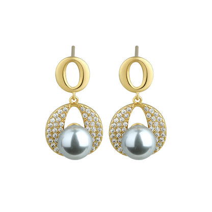 925 Silver Pin Earrings, Niche Fashion Exaggerated Baroque Pearl Earrings from South Korea Dongdaemun