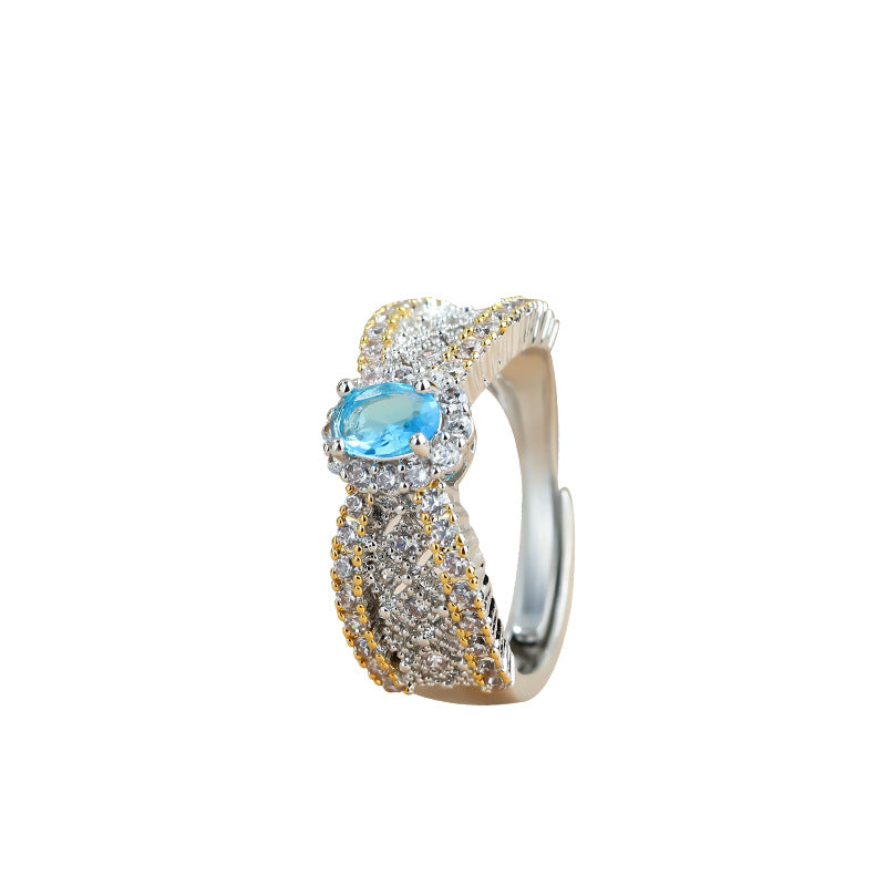 Italian Textured Carved Gold Lace Double Color Gold Diamond Emerald Brati Ring