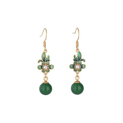 Summer Natural Chalcedony Ear Studs for Women