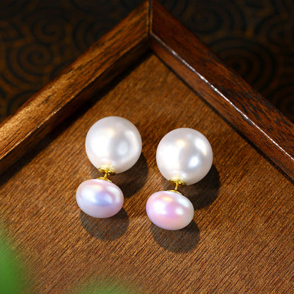 925 Silver Pearl Stud Earrings for Women
