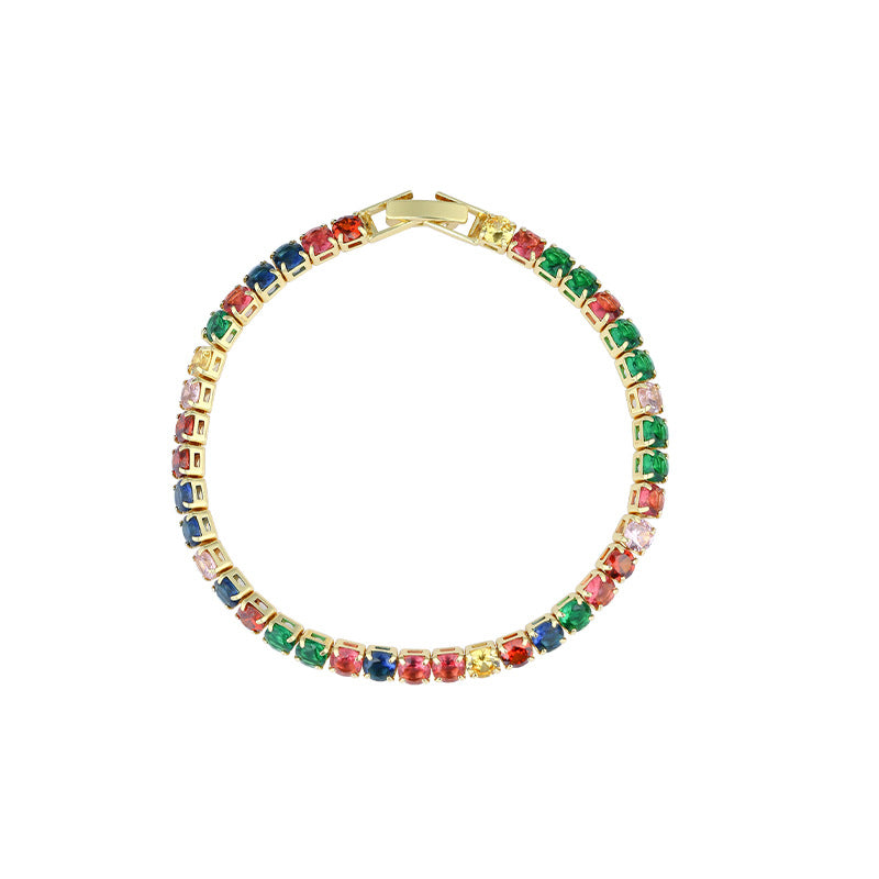 Dopamine Color ns Style Vintage Flash Diamond Zircon Bracelet for Women