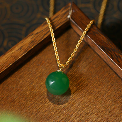Natural Red Agate Chalcedony Bead Necklace for Women