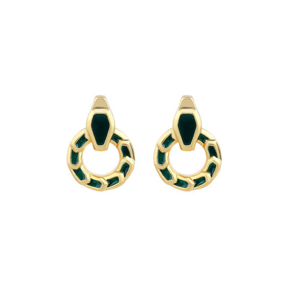 Snake Oil Drops Dopamine Color-matching Women's Retro Elegant Earrings