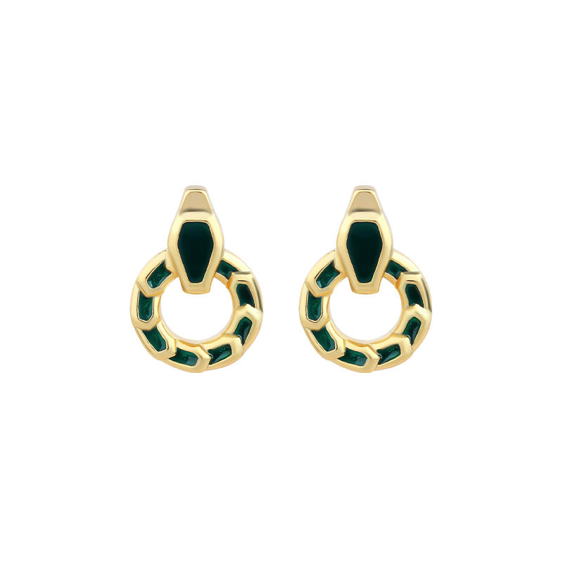 Snake Oil Drops Dopamine Color-matching Women's Retro Elegant Earrings
