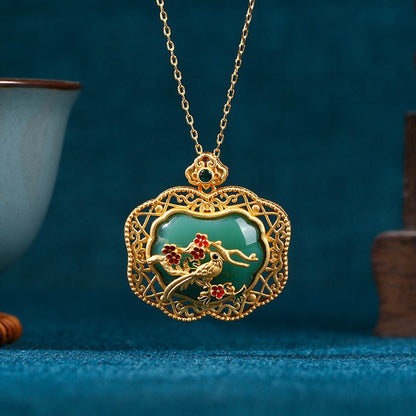 Enamel Imitation Jade Necklace for Women in Summer