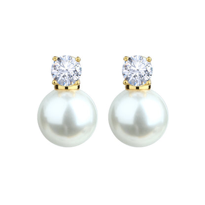 French Style Pearl Small Bulb Round Princess Earrings