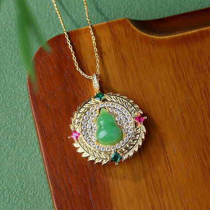 Imitation Jade Gourd Fulu Women's Collarbone Necklace