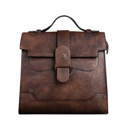 Tiktok Popular First Layer Cowhide Retro Women's Shoulder Crossbody Bag
