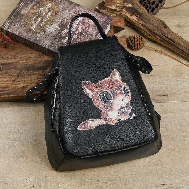 Wholesale First Layer Cowhide Backpack - Multi-purpose, Retro Printed, Vegetable Tanned Leather 2025