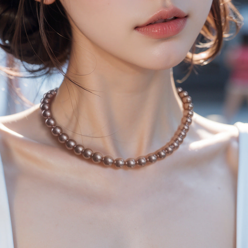 Shijia Pearl Necklace, French Style Clavicle Chain, Retro Niche Design