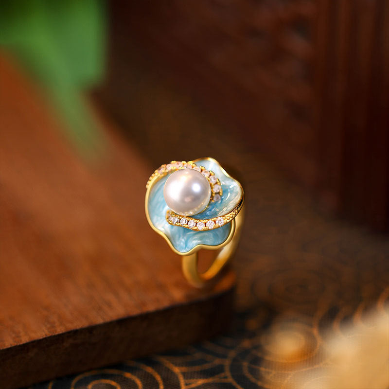 Mint Mambo Green Pearl Loose Ring for Women, All-match