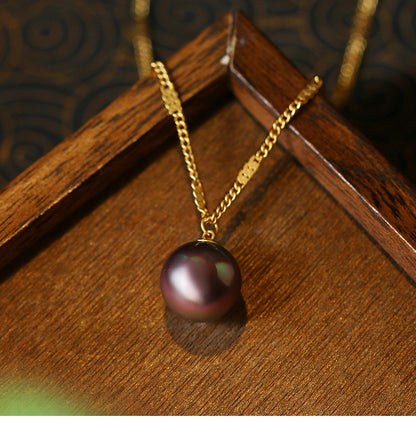 Vintage French Style Purple Pearl Women's Niche Design Bead Clavicle Chain