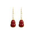 Gourd Folu Imitation South Red Cinnabar Earrings for Women