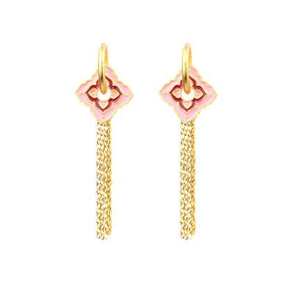 Vintage Tassel Enamel Handmade Earrings