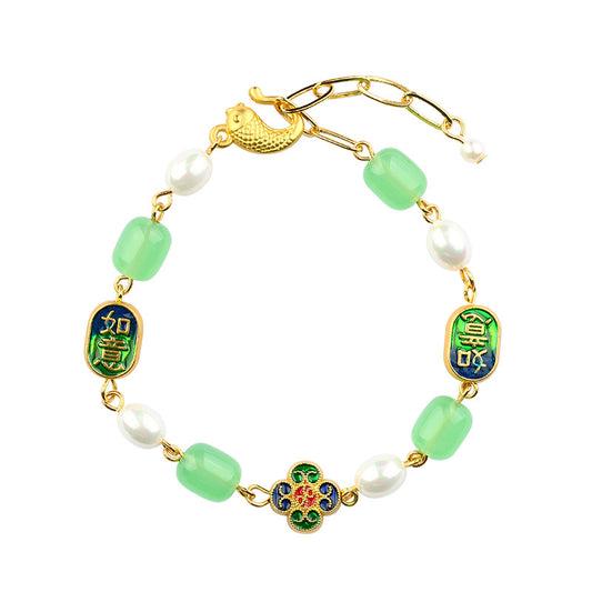 Glazed Beaded & Pearl Bracelet Wholesale