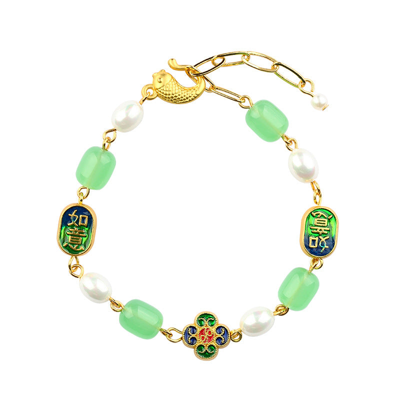 Glazed Beaded & Pearl Bracelet Wholesale