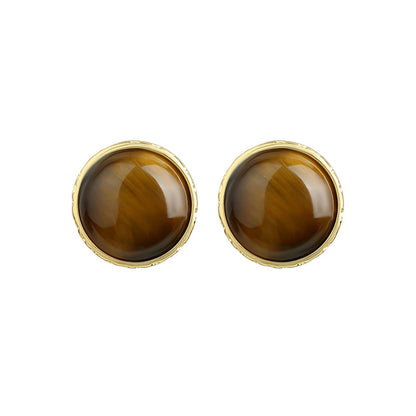 925 Silver Tiger's Eye Earrings for Women, Distinctive and All-match