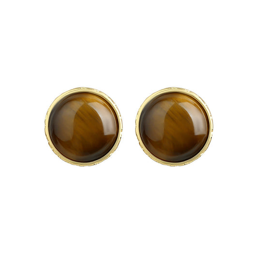 925 Silver Tiger's Eye Earrings for Women, Distinctive and All-match
