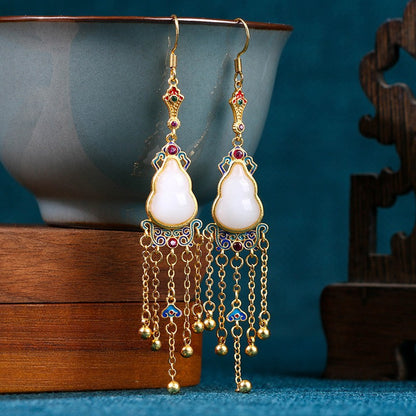 National Tide Retro Enamel Niche Earrings - High-end Summer Jewelry for Wholesale