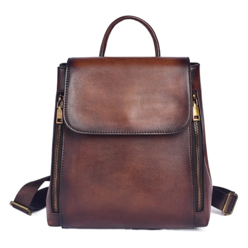 Cowhide Vintage Embossed Multi-Purpose Vegetable Tanned Leather Crossbody Bag