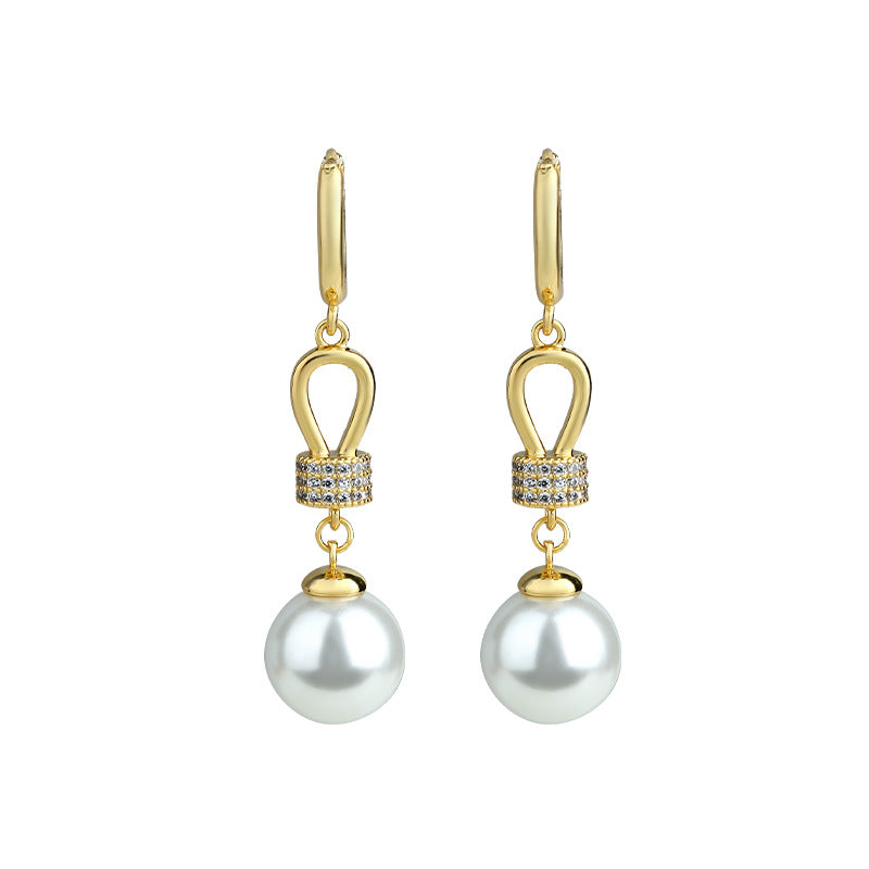 French Retro Pearl & Diamond Women's Earrings - High-end, Elegant & Sweet