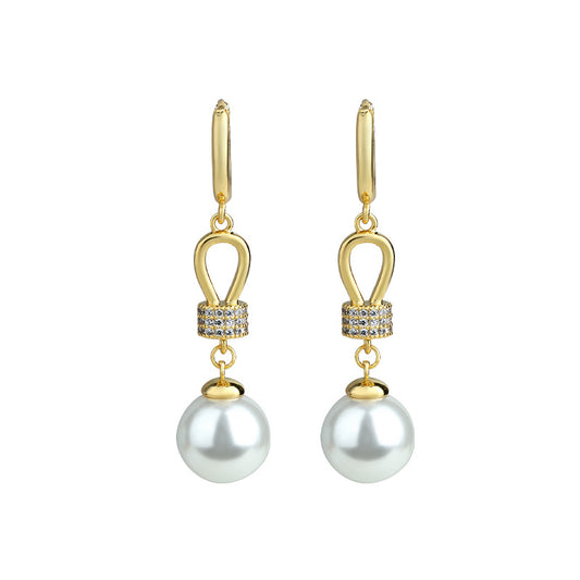 French Retro Pearl & Diamond Women's Earrings - High-end, Elegant & Sweet