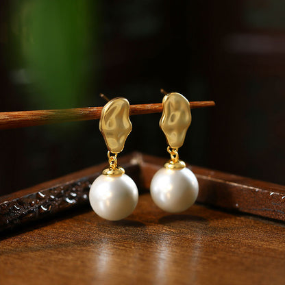 Women's Pearl Irregular Geometric Earrings