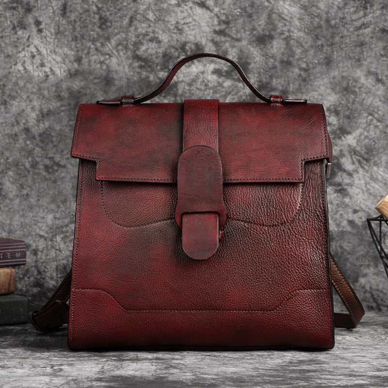 Tiktok Popular First Layer Cowhide Retro Women's Shoulder Crossbody Bag
