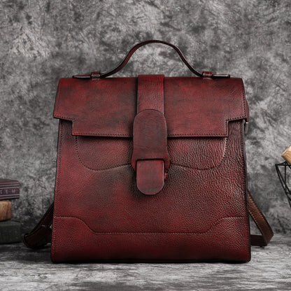Tiktok Popular First Layer Cowhide Retro Women's Shoulder Crossbody Bag