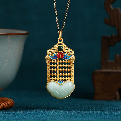 Enamel Imitation Jade Necklace for Women in Summer