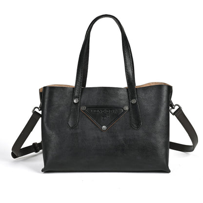 Leather Women's Crossbody Handheld Bag, Retro Lazy Style, Multifunctional